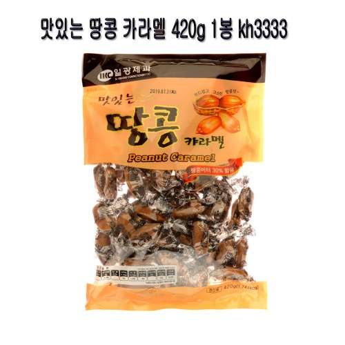 일광제과 맛있는 땅콩 카라멜 420g 1봉 kh3333